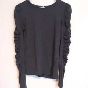 For The Republic Long Sleeved Rouched Top Gray XS